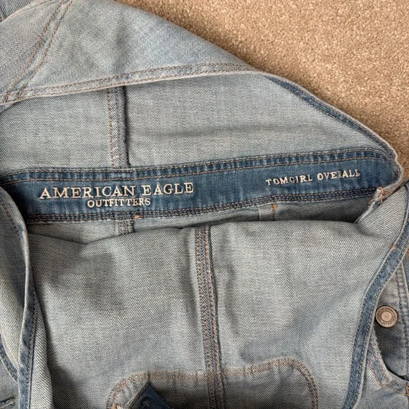 American Eagle Outfitters Light Blue Denim Overalls - Picture 5 of 8